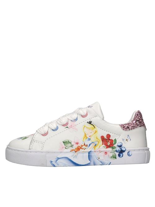 Sneakers in pelle MONNALISA | 8CE020 5727 9052BIANCO-ROSA-MULTICOLOR